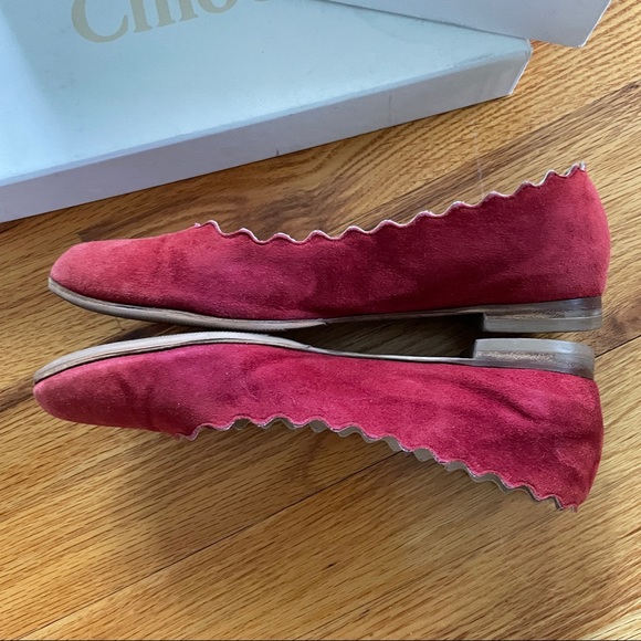Chloé red suede Lauren flat - Picture 6 of 10